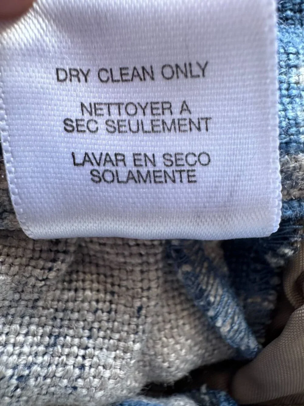 Michael Kors Blue & Ivory Ikat Print Skirt - 6 Linen Back Zipper Design